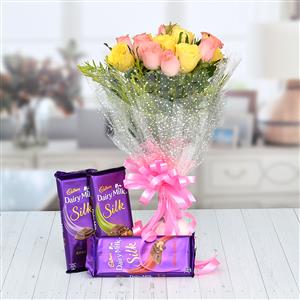 Roses Bunch With Chocolates
