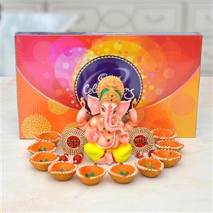 Ganesh Idol, Diya & Celebrations