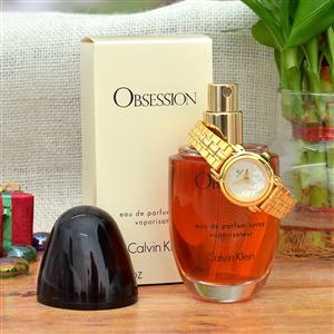 Obsession Perfume with Titan Watch Combo