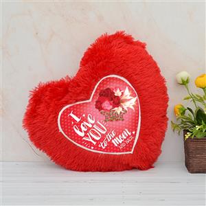Love You to The Moon Heart Pillow