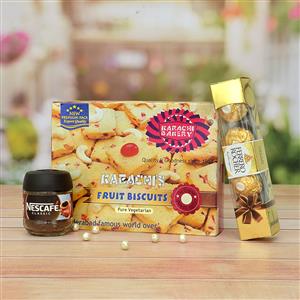 Karachi Fruit Biscuits, Coffee & Ferrero Rocher