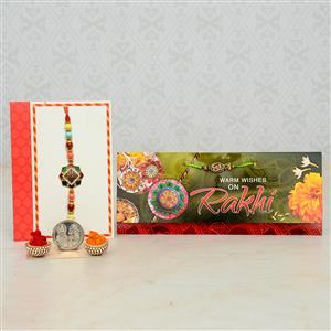 Rakhi Wishes with A Charming Om Rakhi