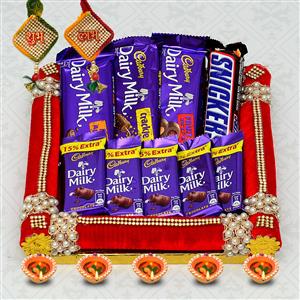 Dairy Milk Chocolates in a Red Thali
