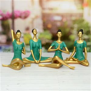 Four Pieces Yoga Girls Showpiece