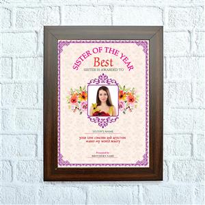 Best Sister Ever Certificate