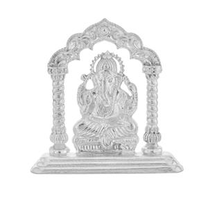Silver Temple Ganesh Idol