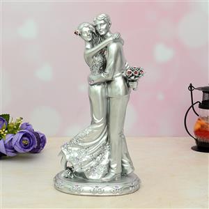 Silver Finish Romantic Couple Showpiece