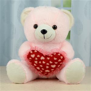 Pink Teddy Holding Love Heart