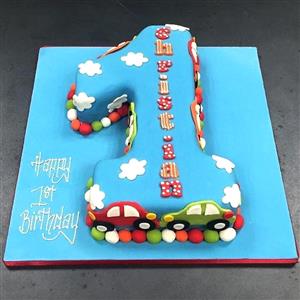 1st Birthday Fondant Chocolate Cake - 3 Kg.