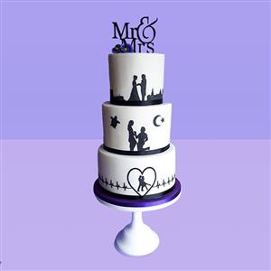 3 Tier Mr & Mrs Fondant Cake