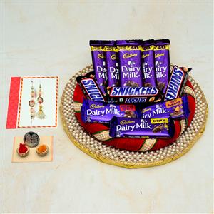 Mixed Chocolates Rakhi Thali for Brother