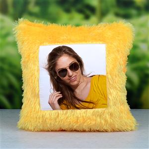 Yellow Fur Personalized Cushion