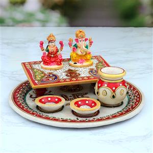 Laxmi Ganesh Kalash Marble Set