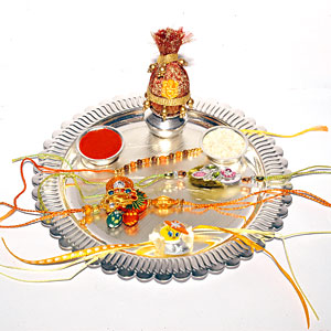 Surya Thali with Four Rakhis