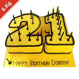 21st Birthday Cake - 6 Kg.