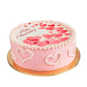Silver Anniversary Strawberry Cake - 1/2 Kg