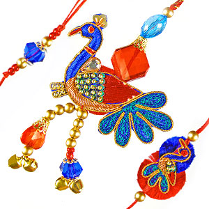Peacock Rakhi Set