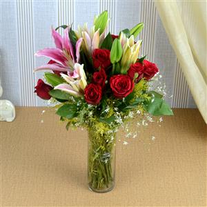 Exotic arrangement of flowers