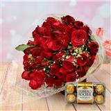 Send Roses n Ferrero Rocher to India