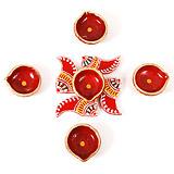 Send Swastik Diyas Set  to India