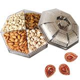 Send Mixture of Dry fruits with Diyas to India