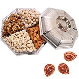 Send Crispy dryfruits with diyas to India