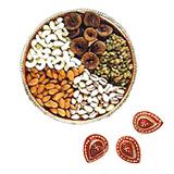 Send Dry Fruit Mix with Diyas to India