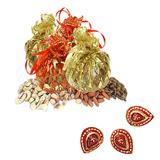 Send Dry Fruits Bunch with Diyas to India