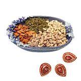 Send Mixed Dry Fruits - 1/2 Kg with Diyas to India