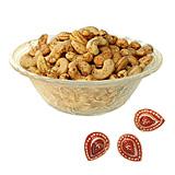 Send Crunchy Masala Kaju - 1/2 Kg with Diyas to India