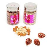 Send Jars with Dry Fruits with Diyas to India