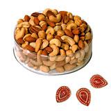 Send Lovely Dry Fruits Hamper with Diyas to India