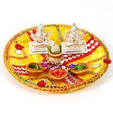 Send Colorful Thali with holy Idols  to India