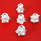 Send Silver Hibiscus shaped Diyas to India