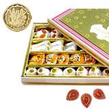 Send Kaju Mix Sweets - 1 Kg with Diyas to India