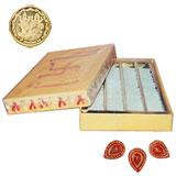 Send  Badam Barfi - 1 kg with Diyas to India