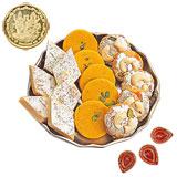 Send Special Mithai Thali - 1 kg with Diyas to India