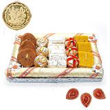 Send Mithai Thali with Diyas to India