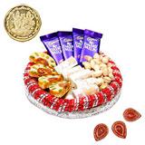 Send Sweets Tray with Diyas to India