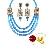 Send Blue Crystal Necklace to India