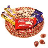 Send Sensational Chocolate Hamper with Diyas to India