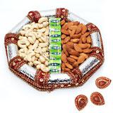 Send Dryfruits and Polo Mint Hamper with Diyas to India