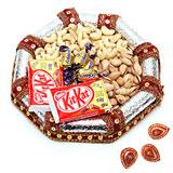 Send Assorted Chocolates with Dry Fruits with Diyas to India