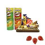 Send Chips and Chocolates with Diyas to India