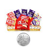 Send Tray full of Chocolates With Diyas to India