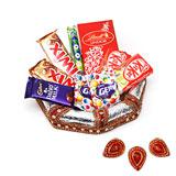 Send Sumptuous Chocolate Hamper With Diyas to India