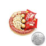 Send Luscious chocolates, Dry fruits with diyas to India