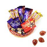 Send Chocolates For All With Diyas to India