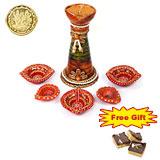 Send Attractive Diyas set and Sweets to India