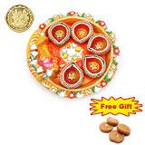 Send Beautifully Crafted Diyas Tray  to India